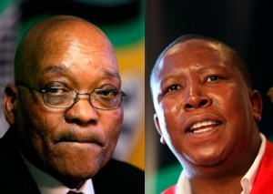 Jacob Zuma et Julius Malema Jacob Zuma président de l'Afrique du Sud et Julius Malema chef de jeunes de l'ANC