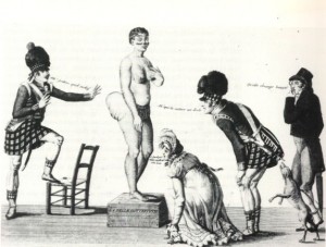 Venus Hottentote La « Vénus hottentote », de son vrai nom Sawtche, est née en 1789. L’année de la Déclaration des Droits de l'Homme. Elle est fille d'un père khoisan et d'une mère bochiman. Atteinte de stéatopygie (fesses surdimensionnées) et de macronymphie (organes sexuels protubérants), Sawtche devient rapidement un objet de curiosité, mais aussi de convoitise.