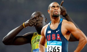 Tyson Gay et Usain Bolt L'américain Tyson Gay a donné au jamaicain, Usain Bolt le recordman mondial sa première défaite en deux ans dans l'épreuve du 100 mètres disputé à Stockholm