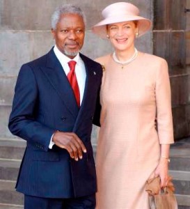 Kofi Annan et son épouse Nane Lagergren, juriste et artiste suédoise