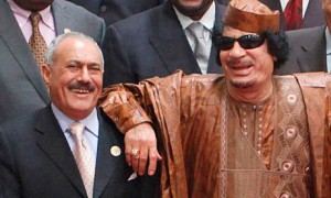 saleh et kadhafi Ali Abdullah Saleh (gauche), président du Yémen depuis 1990 et Mouammar Kadhafi (droite), président de la Libye en poste depuis 1970