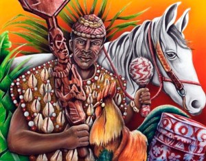 shango Royauté et phénomènes météorologiques sont également associés dans la mythologie yoruba d'après laquelle le grand roi guerrier Shango devint le fleuve Niger.