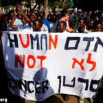 africain-israel Une protestation des réfugiés africains pour les droits de l'homme à Tel-Aviv, Israël, le 10 juin 2012.