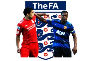 luis-suarez_patrice-evra Dans un rapport de 115 pages, la FA a déterminé que Luis Suarez (gauche) a dit à Patrice Evra « Je ne parle pas aux Noirs » et utilisé le mot nègre au moins cinq fois envers son opposant.